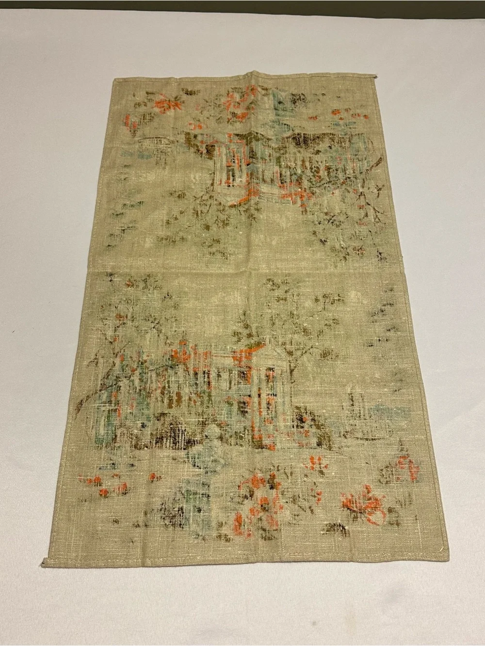 Vintage All Pure Linen Decorative  southern plantation hand towel